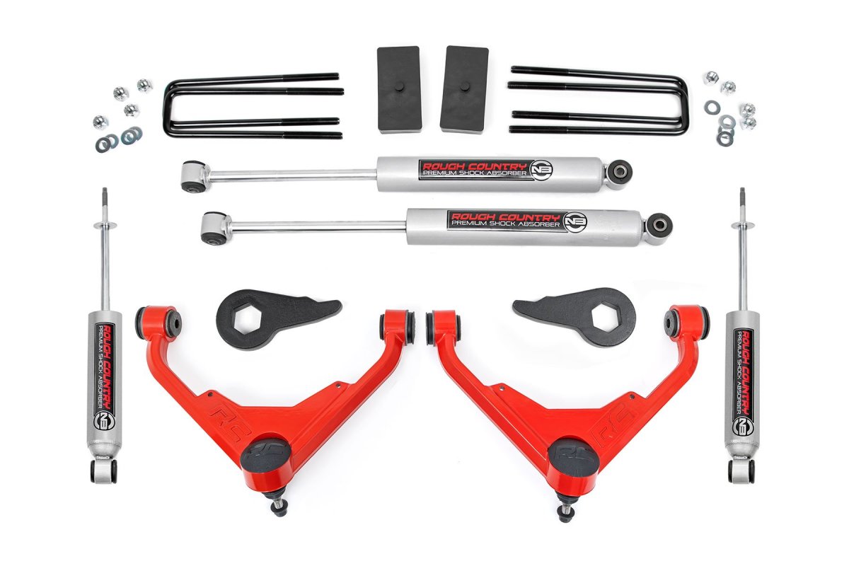 GMC Sierra 2500 HD Suspension Lift Kit - Front + Rear - Rough Country - 3 Inch Lift with N3 Shocks - '01-'10